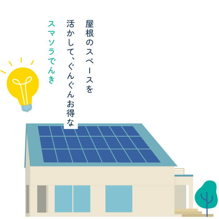 屋根のスペースを活用してぐんぐんお得なスマソラでんき